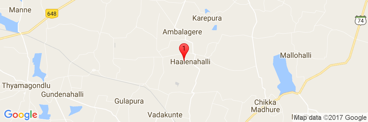 Google Map of Halenahalli, Madhure Hobli, Doddabalapur TQ. Bangalore(Rural), Karnataka.